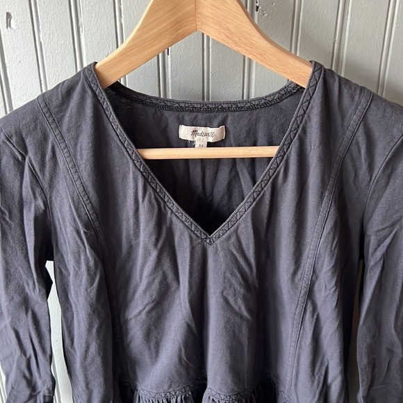 MADEWELL WOMEN’S Deep-V Peplum Tee XS - Picture 5 of 6